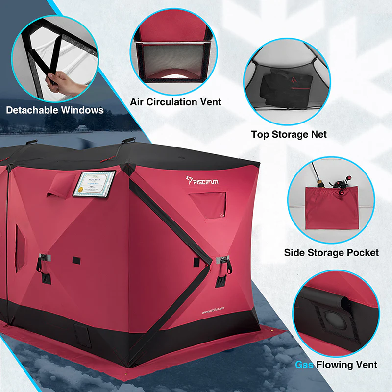 Piscifun Ice Fishing Shelter Portable 2-4 Person Frost Resistance